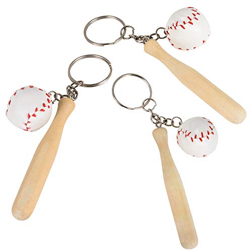 Rhode Island Novelty Baseball & Wooden Bat Keychains, 3-Inch, Pack of 12 Rhode Island Novelty