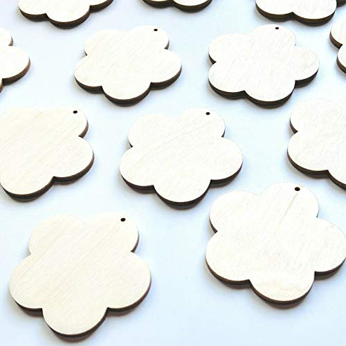 ALL SIZES BULK (12pc to 48pc choice) Unfinished Wood Laser Cutout 5 Petal Flower Dangle Earring Jewelry Blanks Shape Crafts Made in Texas Texan Wood Crafts