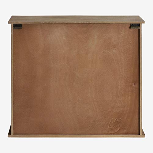 Kate and Laurel Barnhardt Decorative Wooden Wall Cabinet with Two Sliding Glass Doors, 30" x 28", Rustic Brown, Barndoor Modern Farmhouse Storage Kate and Laurel