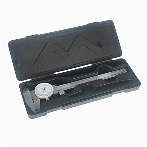 6" Dial Caliper 0.001 Stainless Steel Shockproof 4-Way Measurement with Plastic Case - WoodArtSupply