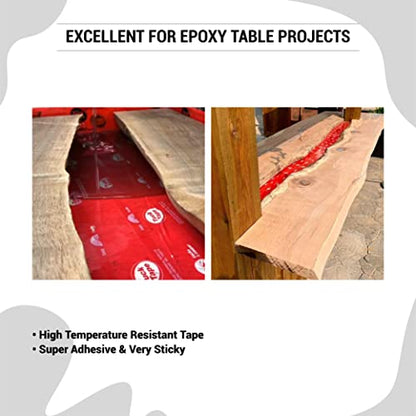 Tuck Tape Construction Sheathing Tape, Epoxy Resin Tape, 2.4 in x 180 ft (Red) Easy Tear - WoodArtSupply