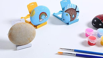 YISZM Rock Painting Kit for Kids Ages 4-12, Arts and Crafts for Girls & Boys, 10 Smooth River Rocks for Painting, Outdoor Toys for Kids Ages 4-8,
