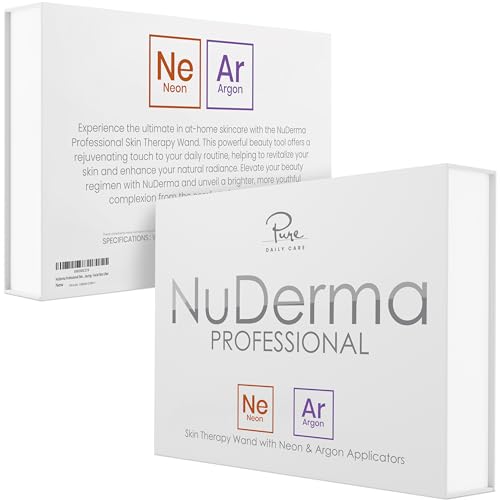NuDerma Professional Skin Therapy Wand - Portable Skin Therapy Machine with 6 Neon & Argon Wands – Boost Your Skin – Clear Firm & Tighten Pure Daily Care