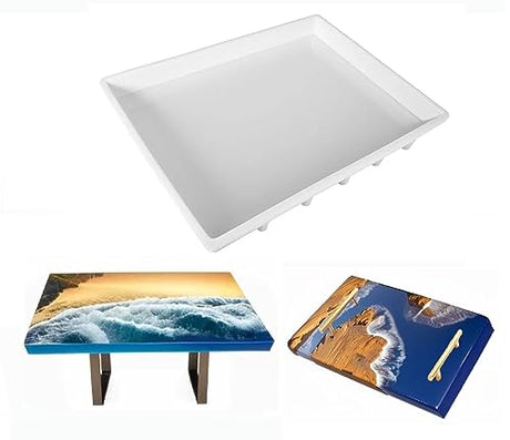 Large Rectangle Resin Table Silicone Molds 16 x 12 Inch Epoxy Resin Silicone Mold for River Coffee Table, Cutting Boards, Serving Trays, Cheese ModWgGuo
