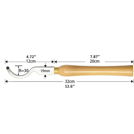 CDBP Swan Neck Hollower Woodturning Tool Carbide Tipped Lathe Chisel Tool Bar with Ci5 8.9mm Round Carbide Insert Cutter for Wood Hobbyist or DIY or CDBP