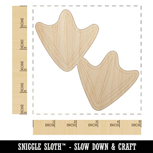 Duck Tracks Footprints Unfinished Wood Shape Piece Cutout for DIY Craft Projects - 1/4 Inch Thick - 4.70 Inch Size Sniggle Sloth