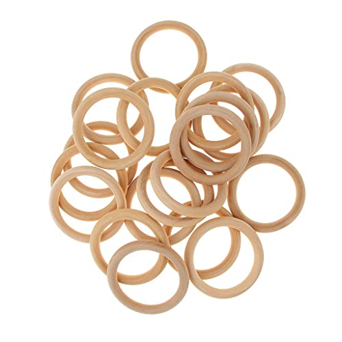 barenx Natural Wood ?C 20 Pieces Unfinished Wood Rings for Pendant, DIY - WoodArtSupply