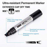 ZEYAR Permanent Marker Pens, JUMBO Size, Aluminum Barrel, Set of 2, Premium Waterproof & Smear Proof Markers, Quick Drying, Writes on most surfaces ZEYAR