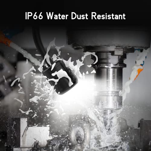 Magnetic Machine Work Light, IP65 Water Proof Flexible Gooseneck Lamp 1000 Lumens 110V for Lathe Milling Drill Press Industrial Lighting YouTeMei