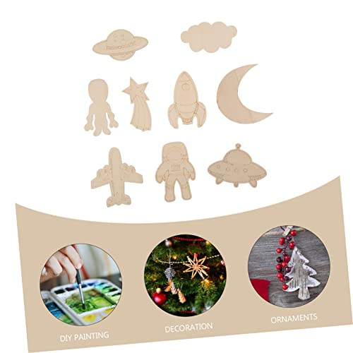 COHEALI 27pcs Alien Wood Chips Wood Decor Home Decoration Home Décor Blank Wood Cutout Blank Wood Cloud Slices Wooden Crafts Wood Cutouts Unfinished