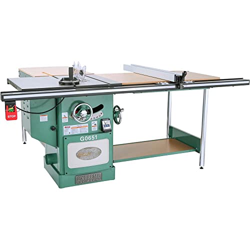 Grizzly Industrial G0651-10" 3 HP 220V Heavy Duty Cabinet Table Saw - WoodArtSupply