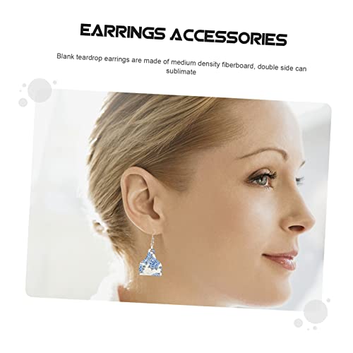 LALAFINA 24pcs Sublimation Earrings Teardrop Earrings Double Sided Earrings DIY Crafts Sublimation Blank Earrings DIY Earrings Supplies Unfinished LALAFINA