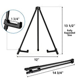 Somime 14" High Tabletop Instant Display Easel - Black Steel Small Desktop Easel Stand with Adjustable Holders for Paintings, Posters and Store Somime