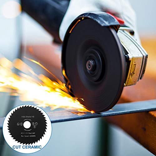 3-3/8 Inch Circular Saw Blade Set Diameter 85mm, 4-Pieces Metal Cutting Circular Saw, TCT/HSS/Diamond Saw Blades for Wood, Plastic, Metal, Tile EATHEATY