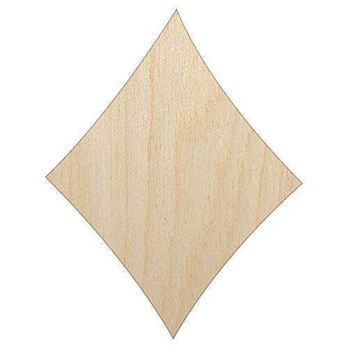 Card Suit Diamonds Unfinished Wood Shape Piece Cutout for DIY Craft Projects - 1/8 Inch Thick - 4.70 Inch Size Sniggle Sloth