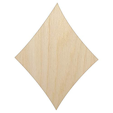 Card Suit Diamonds Unfinished Wood Shape Piece Cutout for DIY Craft Projects - 1/8 Inch Thick - 4.70 Inch Size Sniggle Sloth