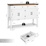 HOSTACK Buffet Sideboard Cabinet with Storage, 47.2" Modern Farmhouse Coffee Bar with 2 Drawers, Barn Doors Console Table with Shelf for Kitchen, HOSTACK