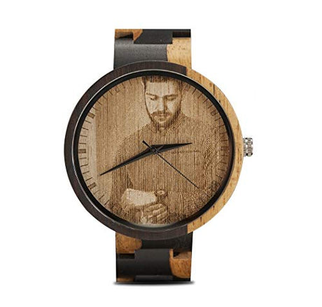 DB-WINNER Personalized Customized Wood Watch with Photo for Men Women - Natural Wooden Wrist Watch - Gift for Birthday Anniversary Wedding or DB-WINNER