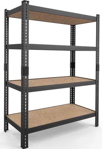 AHEONLAR Storage Shelves 4 Tier Adjustable Garage Storage Shelving, Heavy Duty Shelving Unit Metal Storage Shelves for Warehouse Pantry Closet