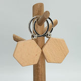 Hexagon Wood Engraving Blanks Wood Blanks Blank Wooden Key Tag with Keychain 20 Pcs TFoRibbon