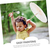 Abaodam 2pcs Wedding Paper Umbrella DIY Drawing Umbrella Paper Parasol Unfinished Umbrella White Paper Umbrellas Miniture Decoration DIY Supply Abaodam