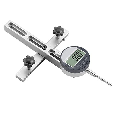 ALLmeter Digital Table Saw Gauge with 0~1 inch Dial Indicator and 3.2 inch Long Anodized Aluminum Bar for Work Shop Machinery, Table Saws, and