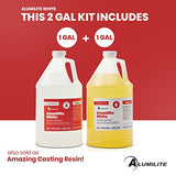 Alumilite White Amazing Casting Resin [1 gal A + 1 gal B (2 gallons) Two-Part Liquid Urethane Kit] Best for Making Arts and Crafts, Jewelry, Alumilite