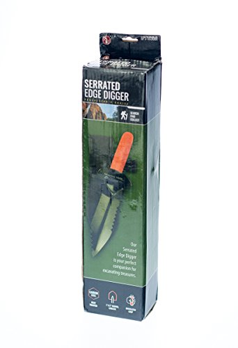 SE Prospector's Choice Dual Serrated Edge Digger Trowel for Gardening or Gold Prospecting, Includes Carrying Sheath, 12 Inch - WoodArtSupply