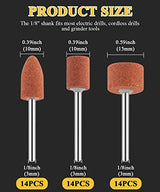Sanding Bits for Dremel Rotary Tool, Grinding Stone Sanding Drill Bits with 1/8" Shank, Aluminium Oxide Tough Enough to Metal Rust FOTYBEI