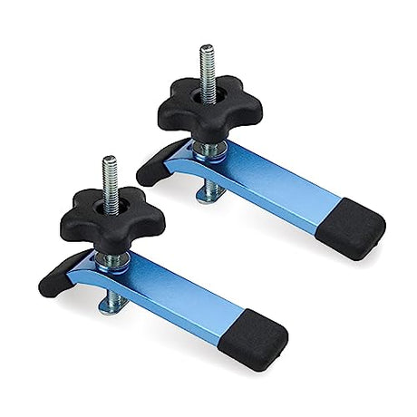 POWERTEC 71168V T-Track Hold Down Clamp, 5-1/2" L x 1-1/8" W, 2 Pack, T Track Clamps for Woodworking POWERTEC