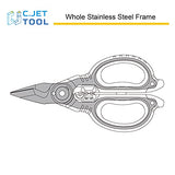 C.JET TOOL 6" Stainless Electrician Scissors Heavy Duty Professional for Aluminium Copper Soft Cable (Turquoise) C.JET TOOL