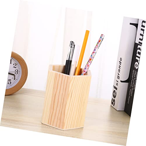 SEWACC 8 pcs Hexagon Compartments Organizers Multi Planter Toothbrush Color Holder Tube Wood Unpainted Unfinished Bedroom DIY Stand Stationery Crafts SEWACC