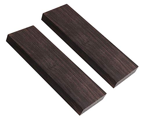 Tzong 2Pcs Black Ebony Lumber Wood Timber Handle Plate for Music Instruments DIY Tools 3/8"x1.5"x5" WoodArtSupply
