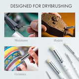 ARTIFY Drybrush Set of 5 Sizes: Expert Series Dry Brush for Effortless Miniature, Model, Ceramics, Citadel Painting - Hobby Detail Small Acrylic Oil ARTIFY art supplies