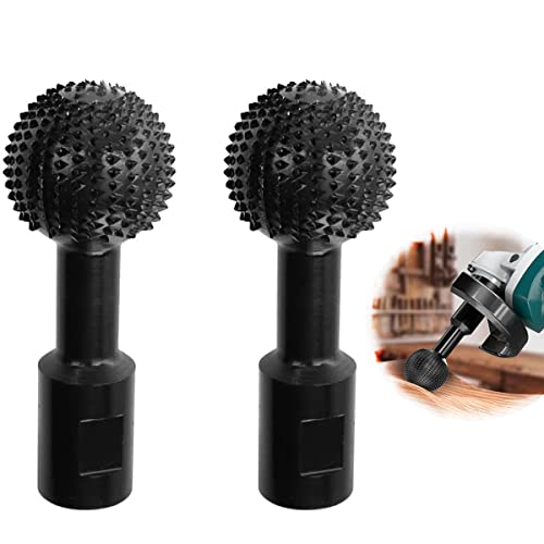 2 Pcs Sphere Rotary Burr with 5/8-11 Threads for 4 1/2 and 5 Inch Angle Grinder, Wood Carving Burrs for Carving Grinding Polishing Engraving - WoodArtSupply