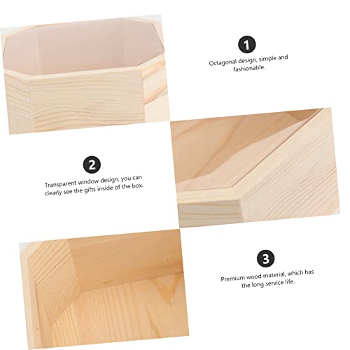 TEHAUX 1pc Box Wooden Box Jewelry Organizer Tray Jewelry Gift Boxes for Earrings Craft Wood Crates Jewelry Gift Chest Wood Treasure Chest Kids TEHAUX