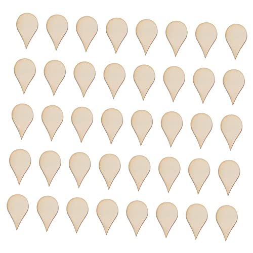 Gogogmee 50pcs Woodsy Decor Nativity Decor Christmas Decorations Teardrop Earrings Xmas Gifts Water Drop Shape Wood Piece Wood DIY Chip DIY Craft Gogogmee