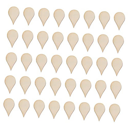 Gogogmee 50pcs Woodsy Decor Nativity Decor Christmas Decorations Teardrop Earrings Xmas Gifts Water Drop Shape Wood Piece Wood DIY Chip DIY Craft - WoodArtSupply