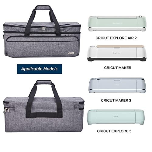 NICOGENA Double Layer Carrying Case with Mat Pocket for Cricut Explore Air 2, Cricut Maker, Cricut Maker 3, Cricut Explore 3, Multi Large Front - WoodArtSupply