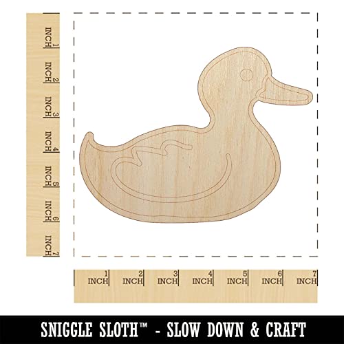 Delightful Duck Swimming on Water Unfinished Wood Shape Piece Cutout for DIY Craft Projects - 1/4 Inch Thick - 6.25 Inch Size Sniggle Sloth