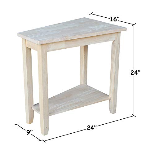 International Concepts Unfinished Keystone Accent Table, 4 in W x 16 in D (Long) -9 in D (Short) x 24 in H International Concepts