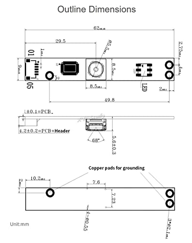 XYGStudy for Raspberry Pi OV5640 5MP USB Camera Module 2592x1944 USB Interface High Definition Small in Size Driver-Free Sensor Supports Raspberry Pi XYGStudy