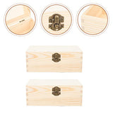 Zerodeko 2pcs Kids Jewelry Organizer Portable Jewelry Organiz Unfinished Wood Crafts Wood Storage Trunk Country Jewelry DIY Wooden Storage Cases Zerodeko