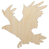 Patriotic American Bald Eagle Flying Unfinished Wood Shape Piece Cutout for DIY Craft Projects - 1/4 Inch Thick - 6.25 Inch Size Sniggle Sloth
