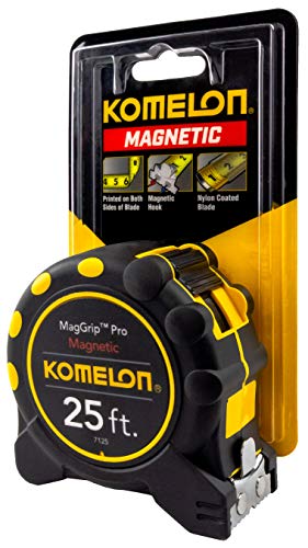 Komelon 7125 Monster Maggrip 25-Foot Measuring Tape with Magnetic End, Yellow, 25ft- Blade Komelon