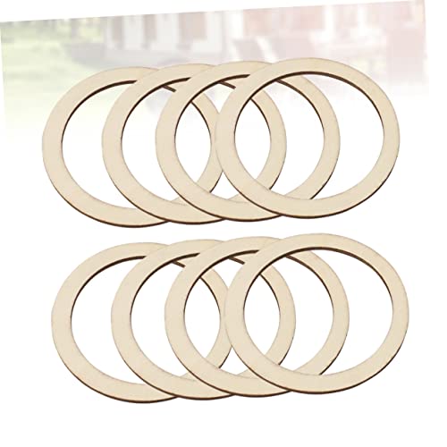 TEHAUX 100pcs Scrapbooking Embellishments Unfinished Wood Circles Wreath Frame Wood Blanks Ring Wooden Linking Rings Charms Unfinished Wood DIY Craft TEHAUX
