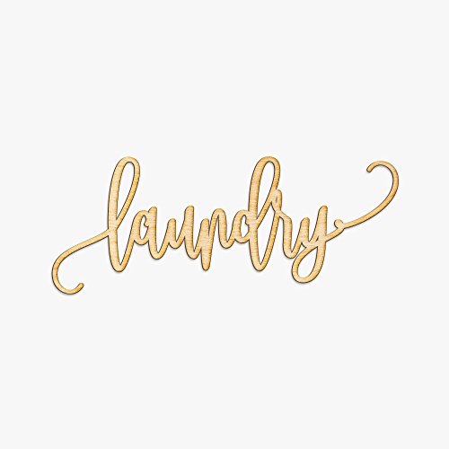Laundry Wood Sign Home Décor Wall Art Unfinished 18" x 6" Woodums