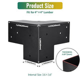 YVHFWOY 4x4 3-Way Pergola Brackets, 90° Right Angle Corner Extension Bracket Woodworks DIY Pergola kit with Black Powder Coated,Modular Sizing YVHFWOY