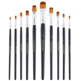 Transon Synthetic Filbert Paint Brush Set 10pcs for Acrylic Watercolor Gouache Art Painting and Body Craft Painting TRANSON