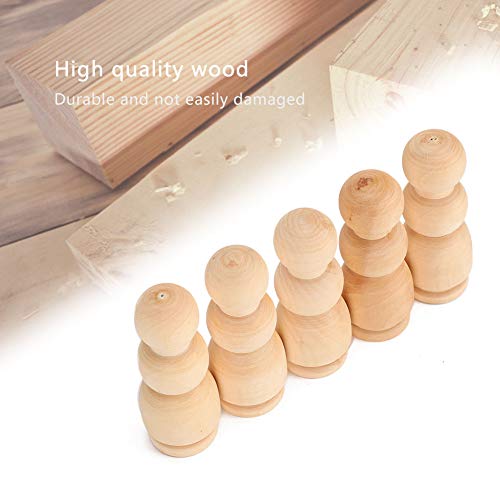 20Pcs Wooden Peg Dolls, Unfinished Wood People Bodies Shapes Figures for DIY Painting, Decoration, Peg Game, 2.7in Height Pssopp